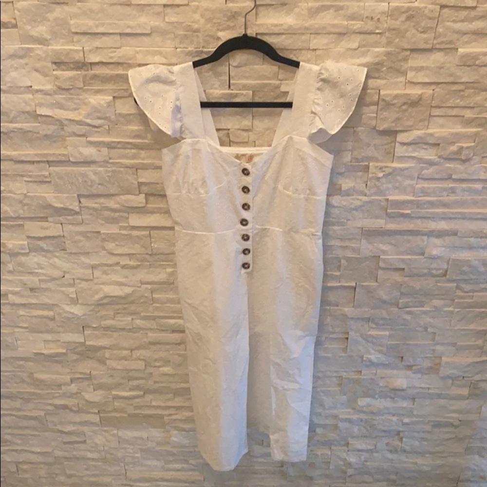 Ivory paisley cotton jumpsuit